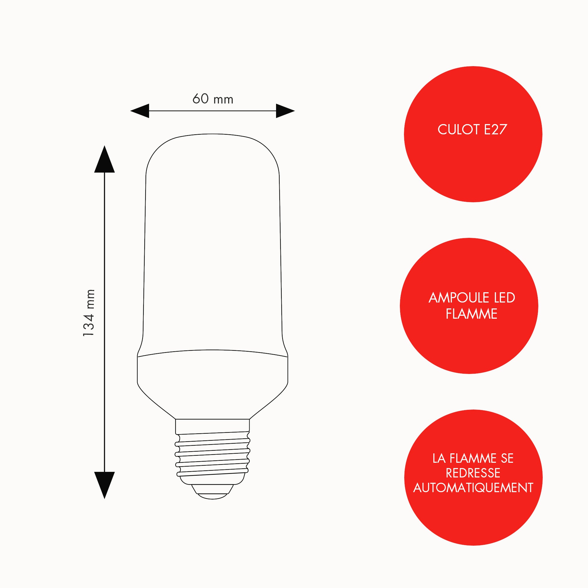 Ampoule flamme E27